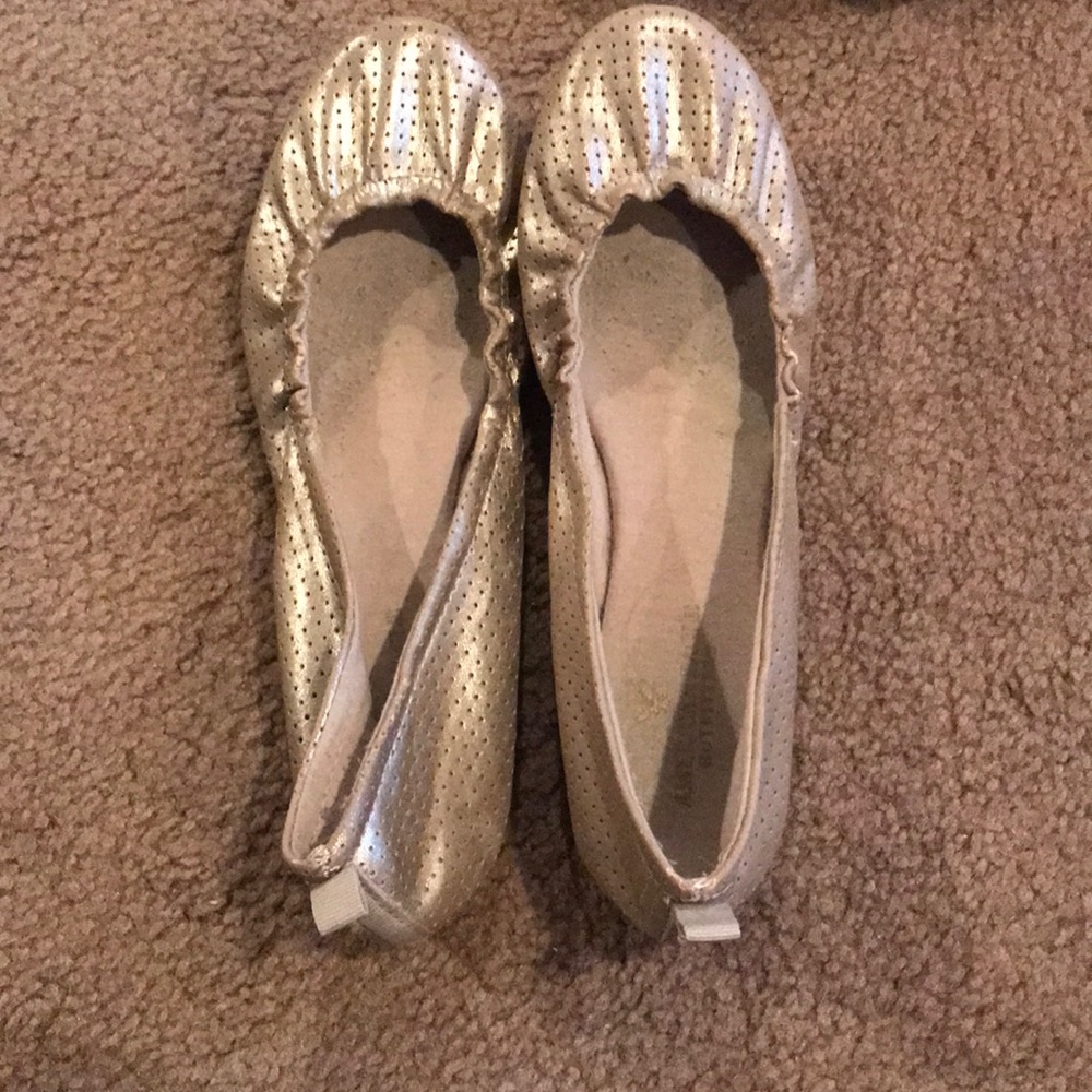 Gold Metallic American Eagle Ballet Flats